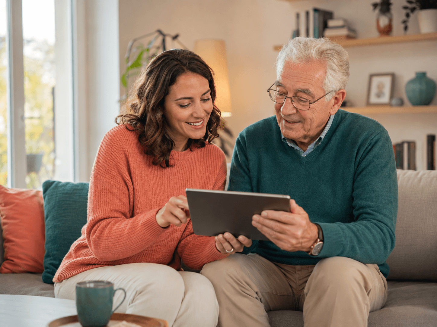 Persoonlijke begeleiding met tablet